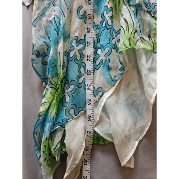 LILLY PULITZER‎ GISELLE SKIRT BELLE VILLA Silk Blend Skirt Handkerchief Hem Sz 8 - Picture 11 of 12